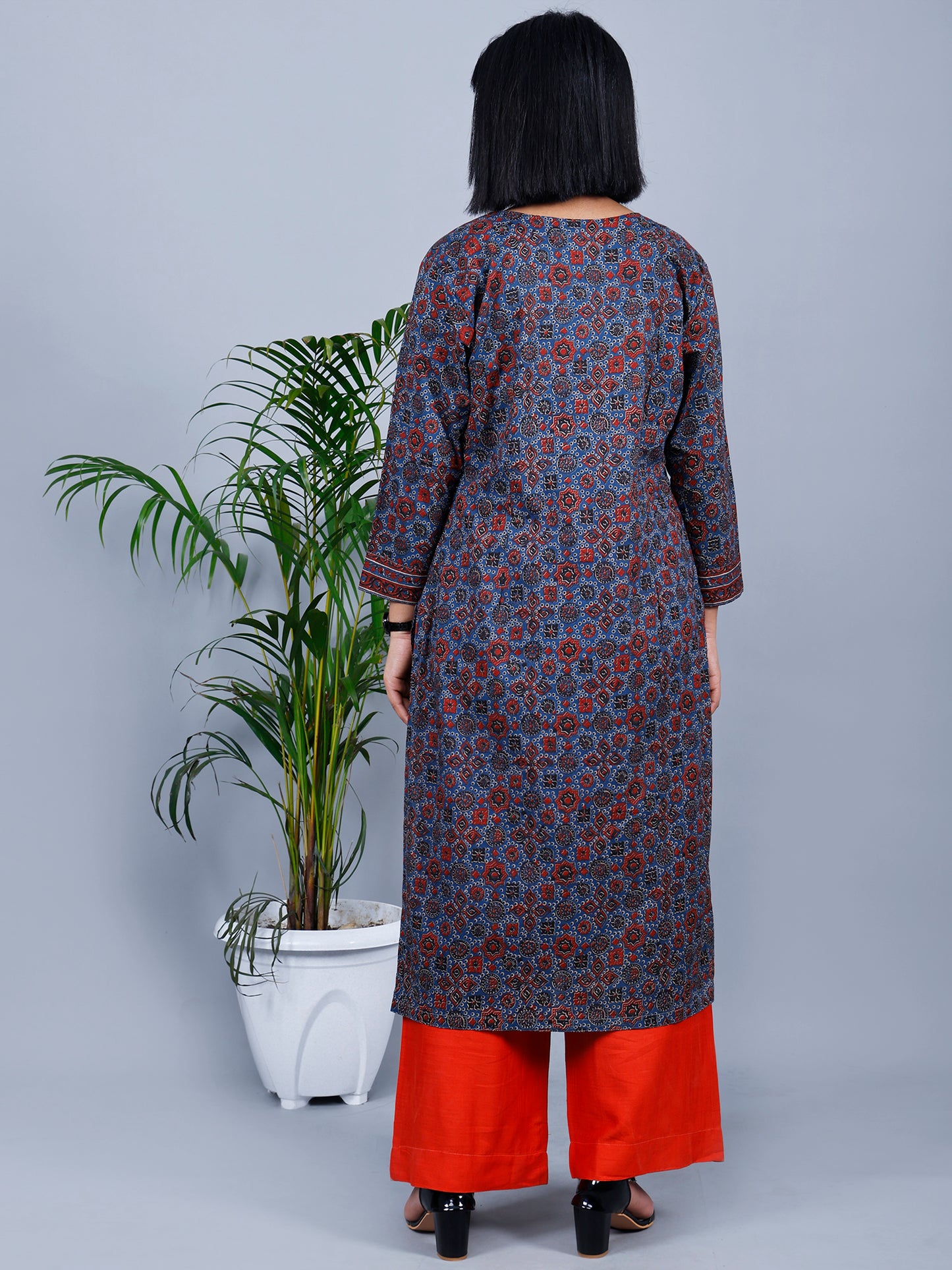 Hand Block Printed(Blue & Red)