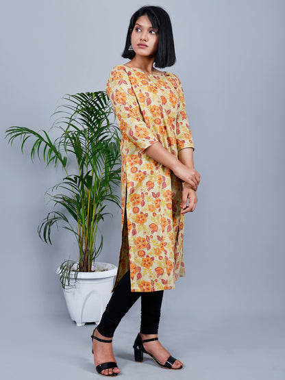 Pista Green Hand Block Printed Floral Designer kurta