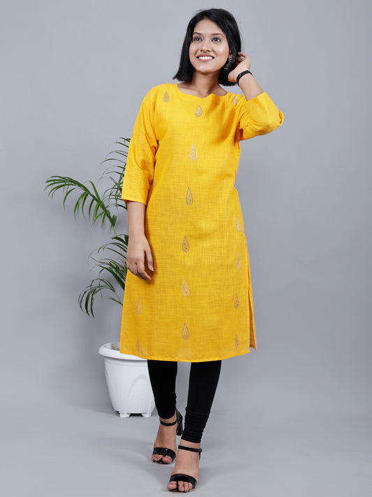 Sun Yellow Kantha Kurta