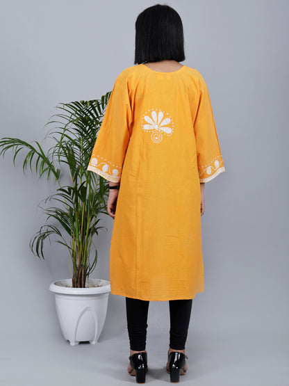 Batik Cotton Kurta (yellow )