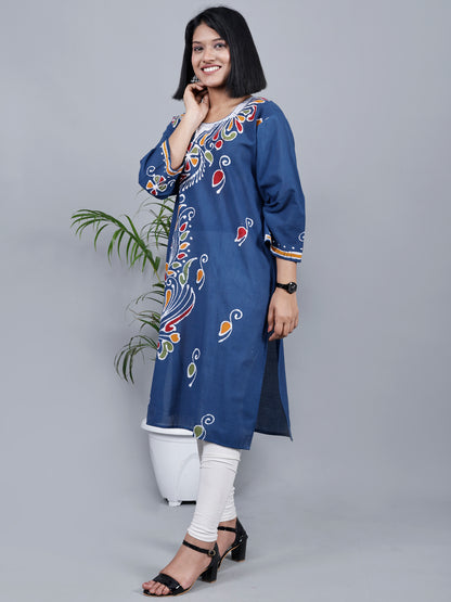 Hand Batik Pure Cotton Blue Kurta