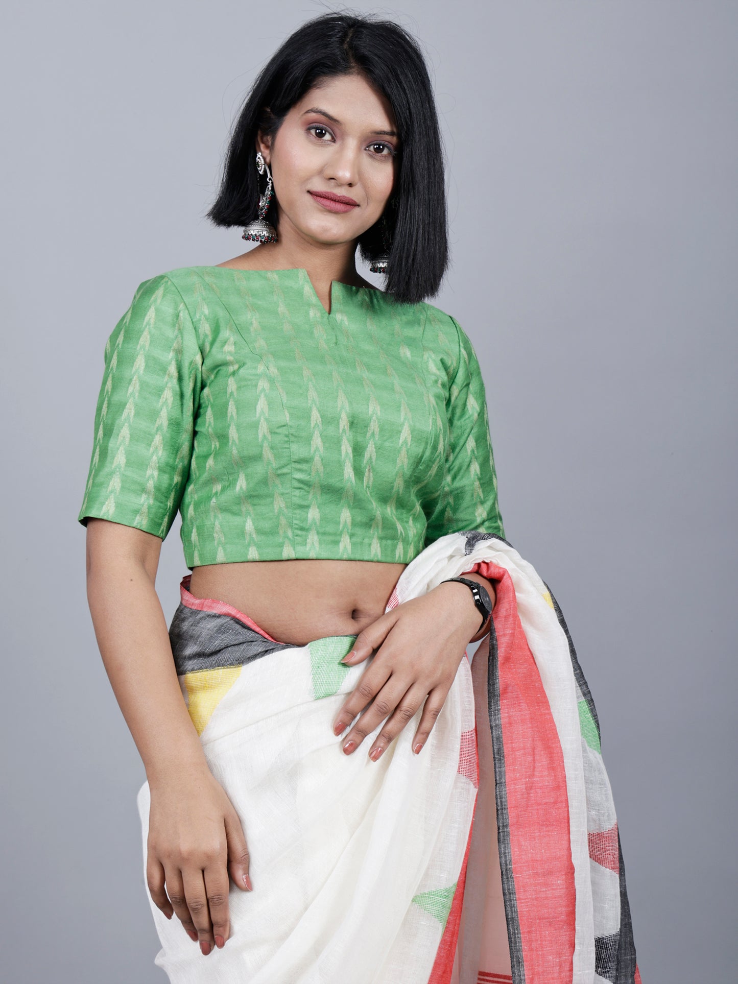 Green Katan silk Designer Blouse