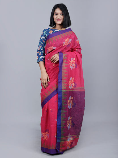 Rani pink Bengal Cotton Saree