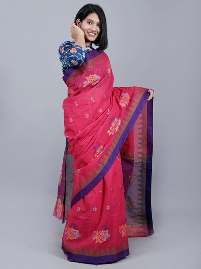 Rani pink Bengal Cotton Saree