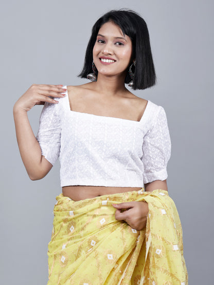 White Colour Croptop Blouse