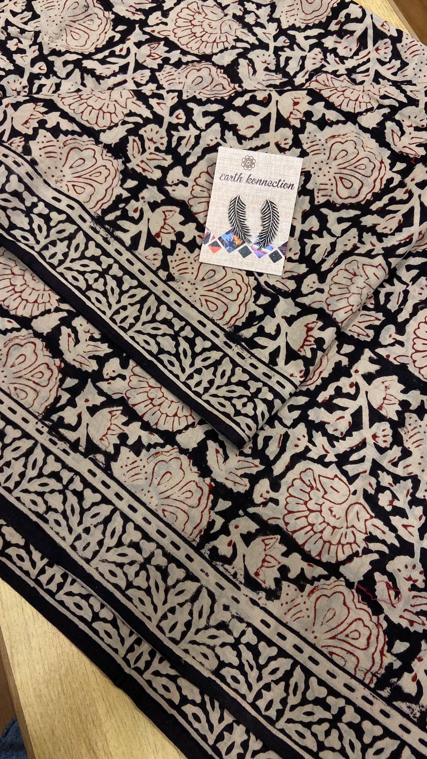 HAND BLOCK PRINTED MULMUL COTTON SAREE