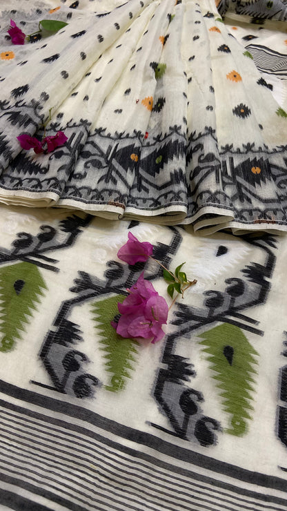 Soft Bengal cotton Jamdani saree