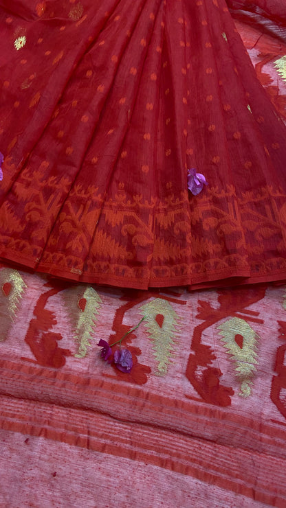 Soft Bengal cotton Jamdani saree
