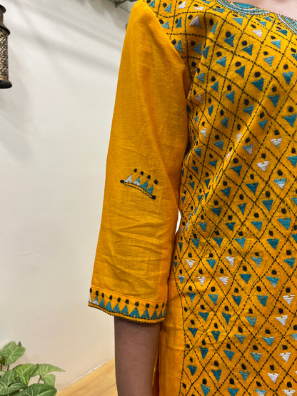 KANTHA EMBROIDERY KURTA SET