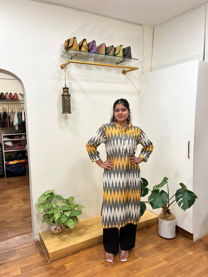 PURE IKKAT COTTON KURTA
