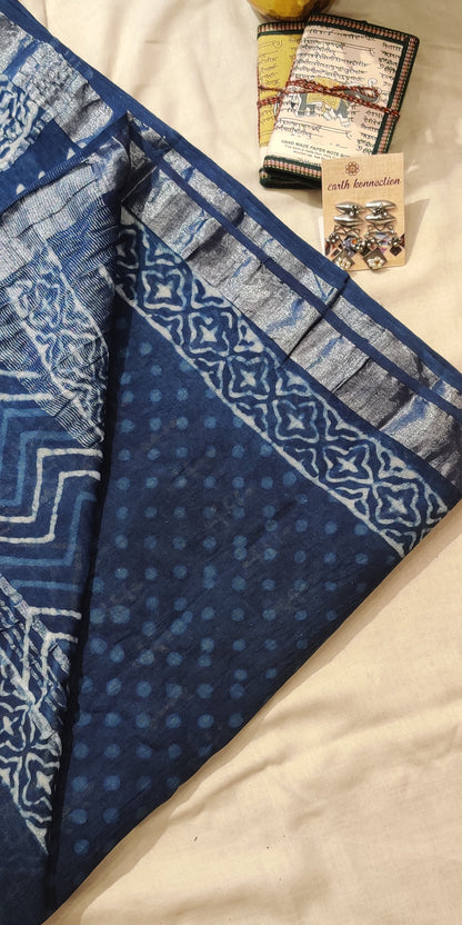 Pure linen cotton saree