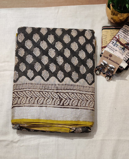 Linen cotton saree
