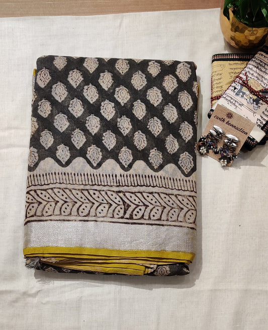 Linen cotton saree