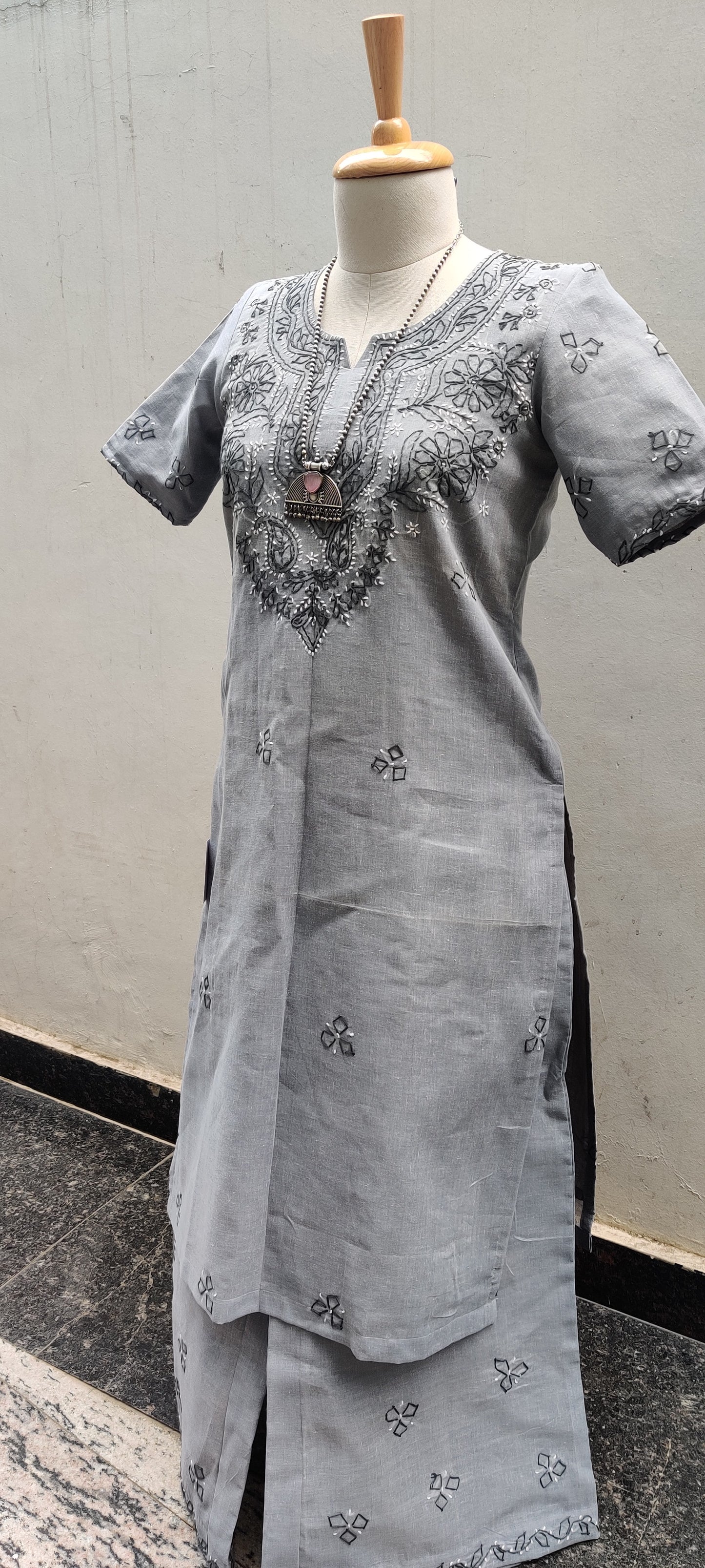 Kantha Embroidery Cotton Kurta Set