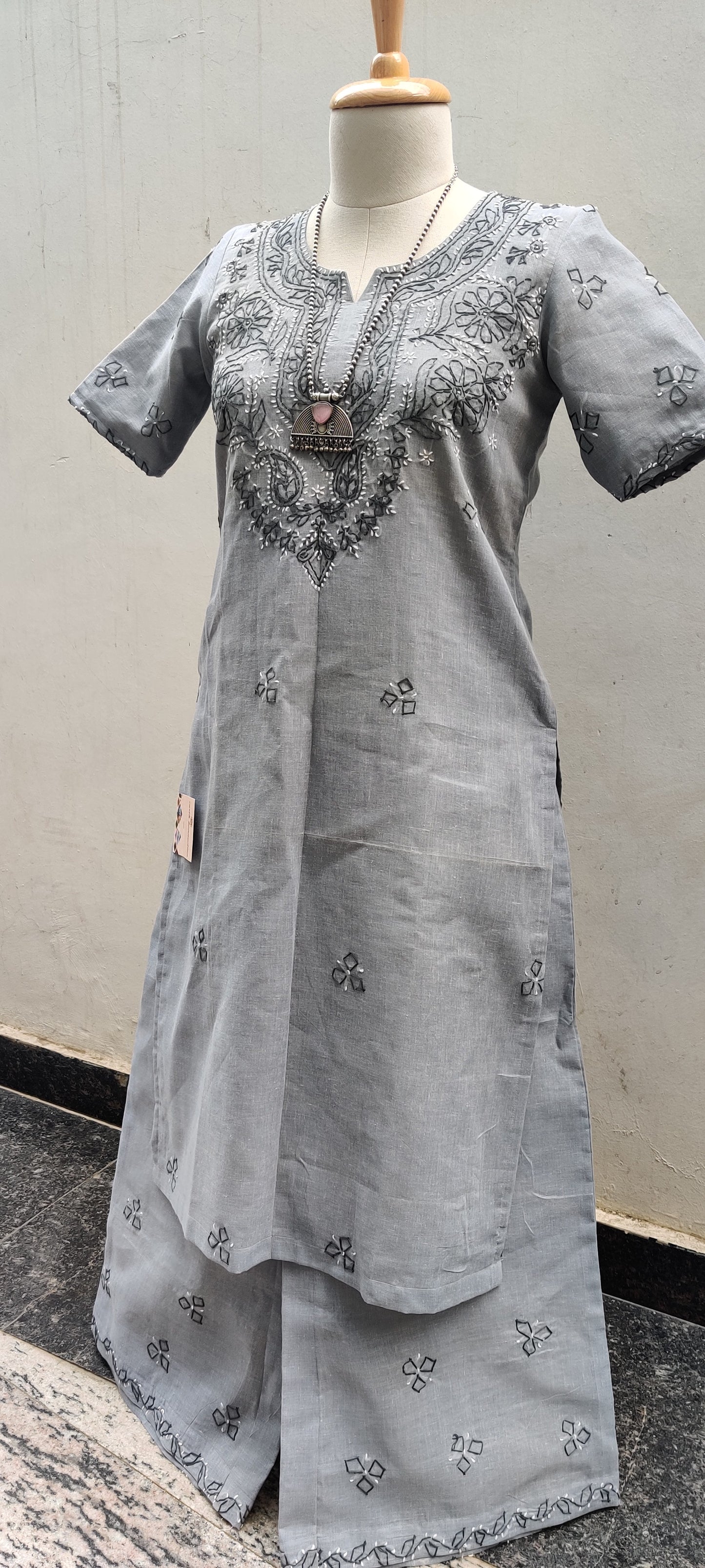 Kantha Embroidery Cotton Kurta Set