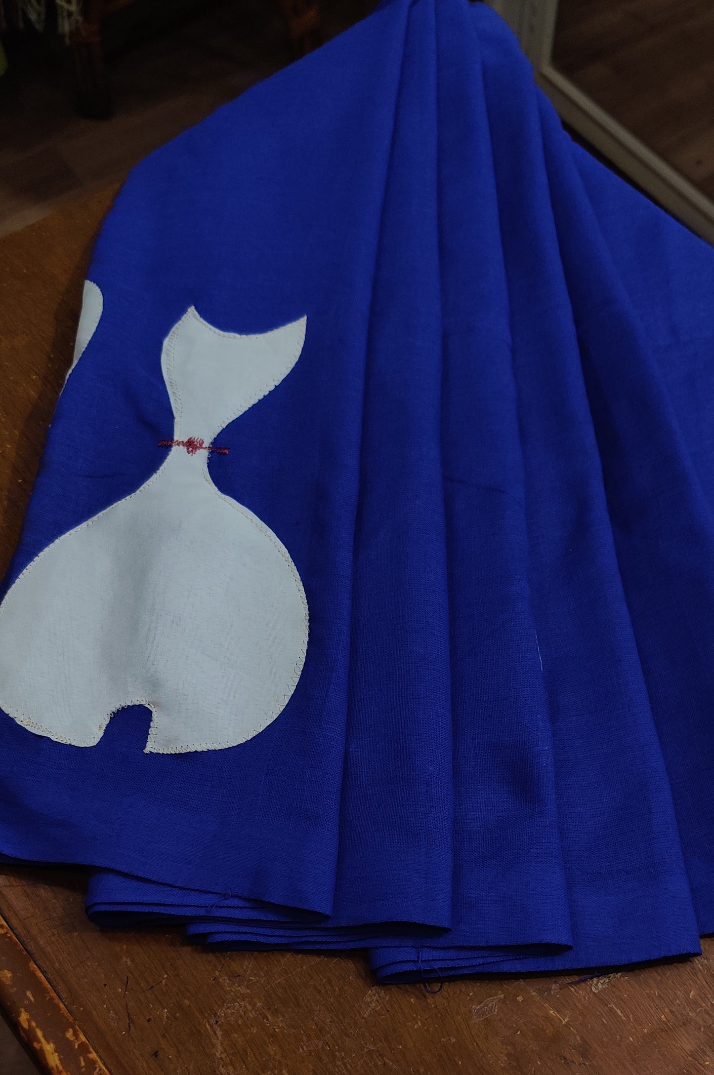 APPLIQUE MULMUL COTTON SAREE