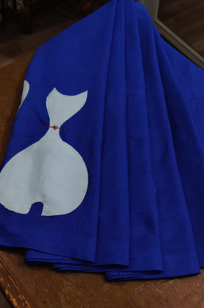 APPLIQUE MULMUL COTTON SAREE