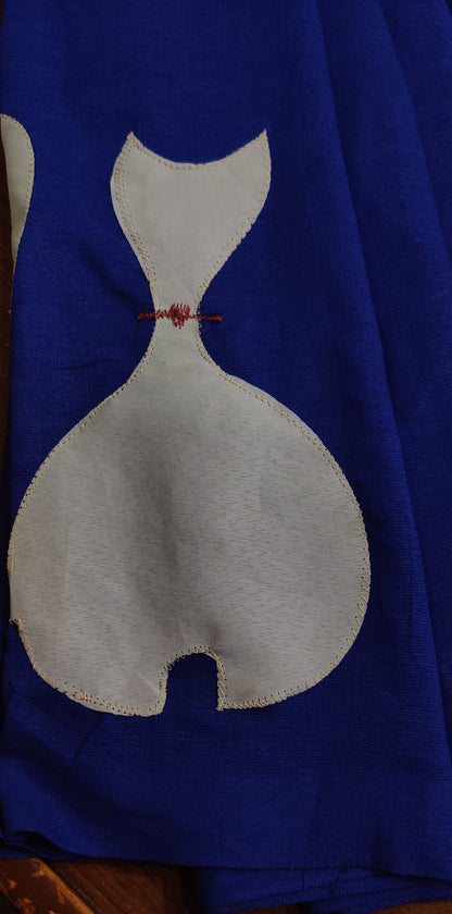 APPLIQUE MULMUL COTTON SAREE