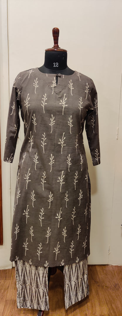 COTTON BLOCK PRINTED KURTA SET