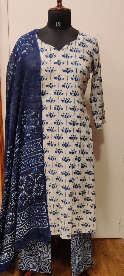 COTTON BLOCKPRINTED KURTA SET