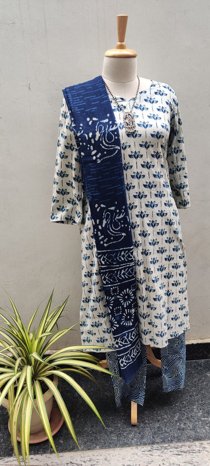COTTON BLOCKPRINTED KURTA SET