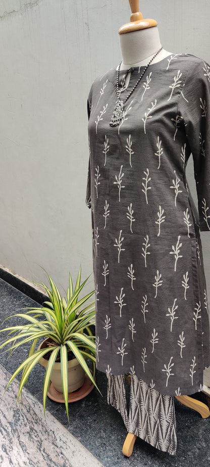 COTTON BLOCK PRINTED KURTA SET