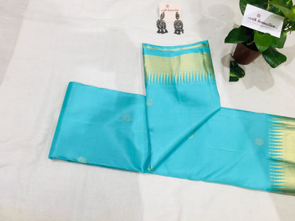 Pure Kanjivaram Temple Border Butta Fancy Saree