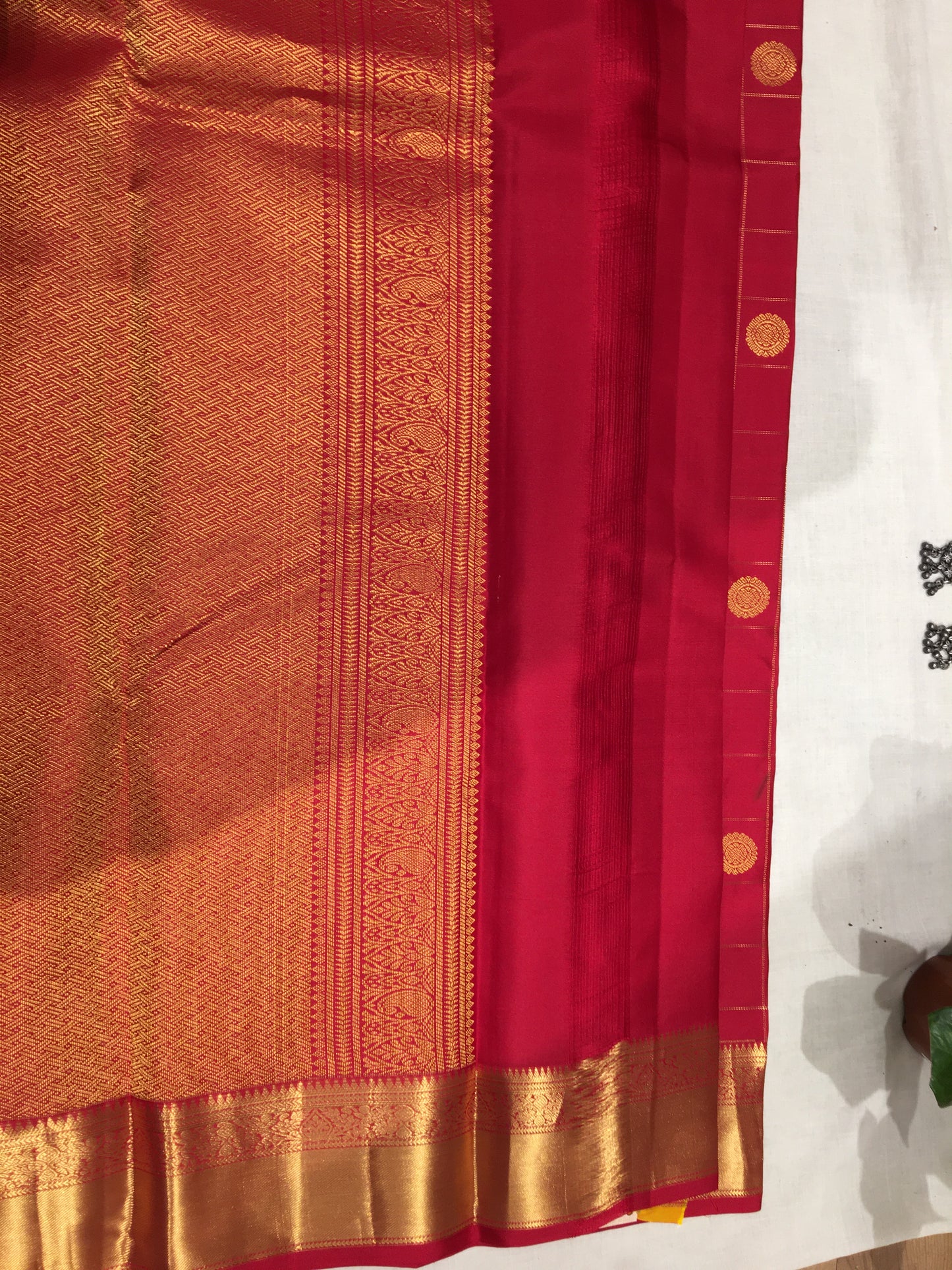 Pure Kanjivaram Jari Check Butta Fancy Saree