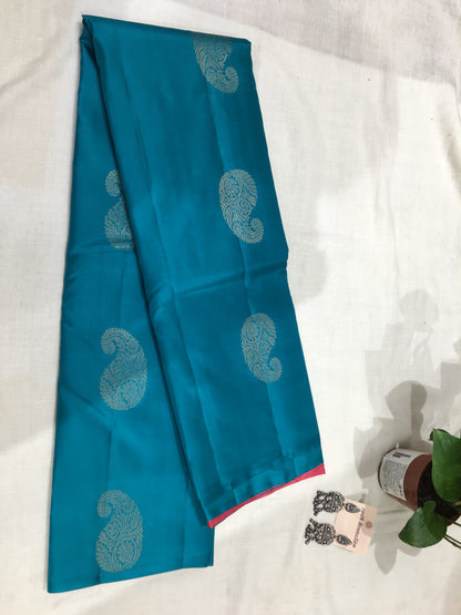 Pure Kanjivaram Fancy Body Silver Motifs Saree