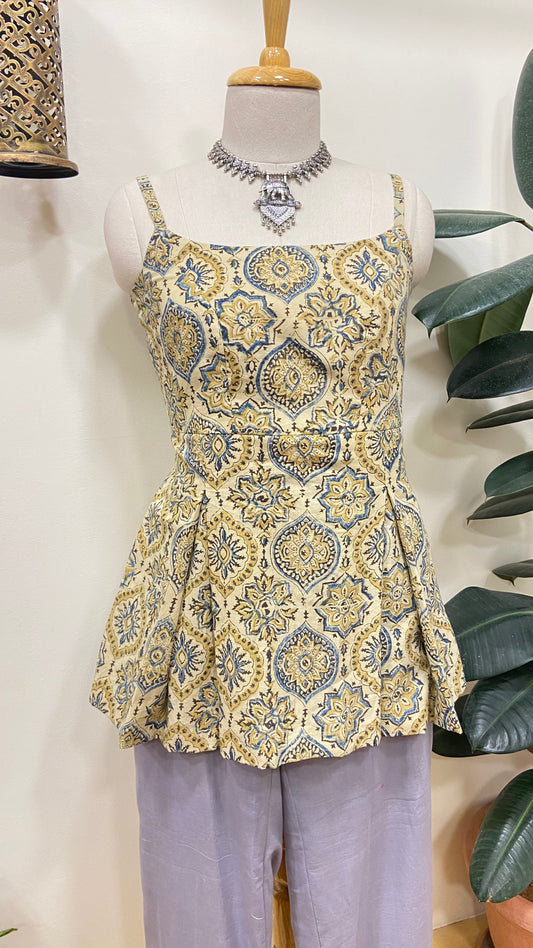 Pure ajrakh cotton kurta
