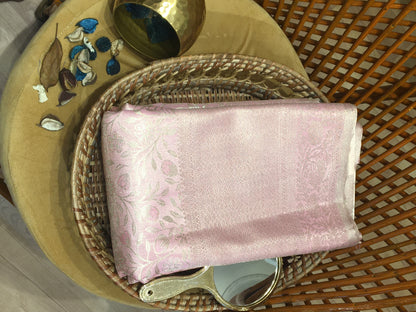 semi silk brocade tissue saree