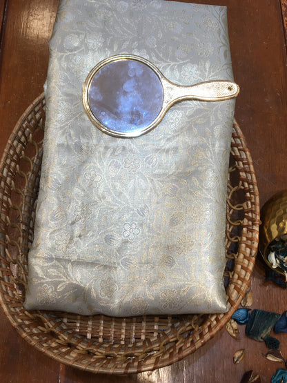 semi silk brocade tissue saree