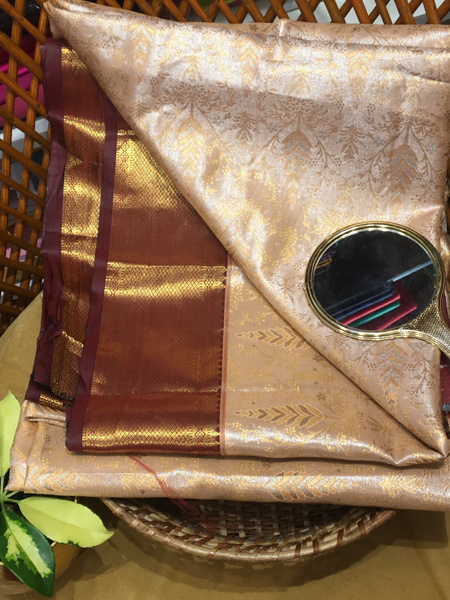 blended silk brocade saree