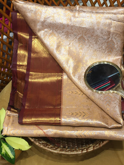 blended silk brocade saree