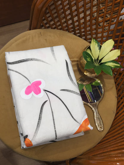 hand painted cotton saree