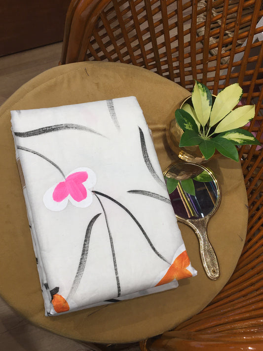 hand painted cotton saree