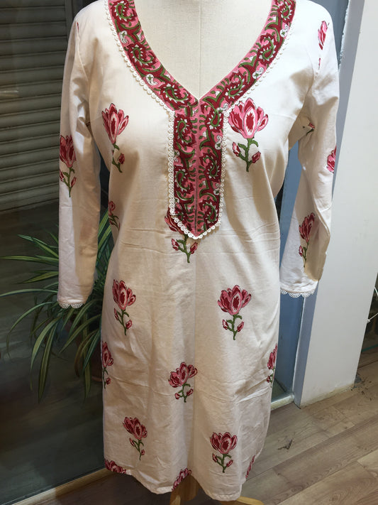 Block printed kurta
