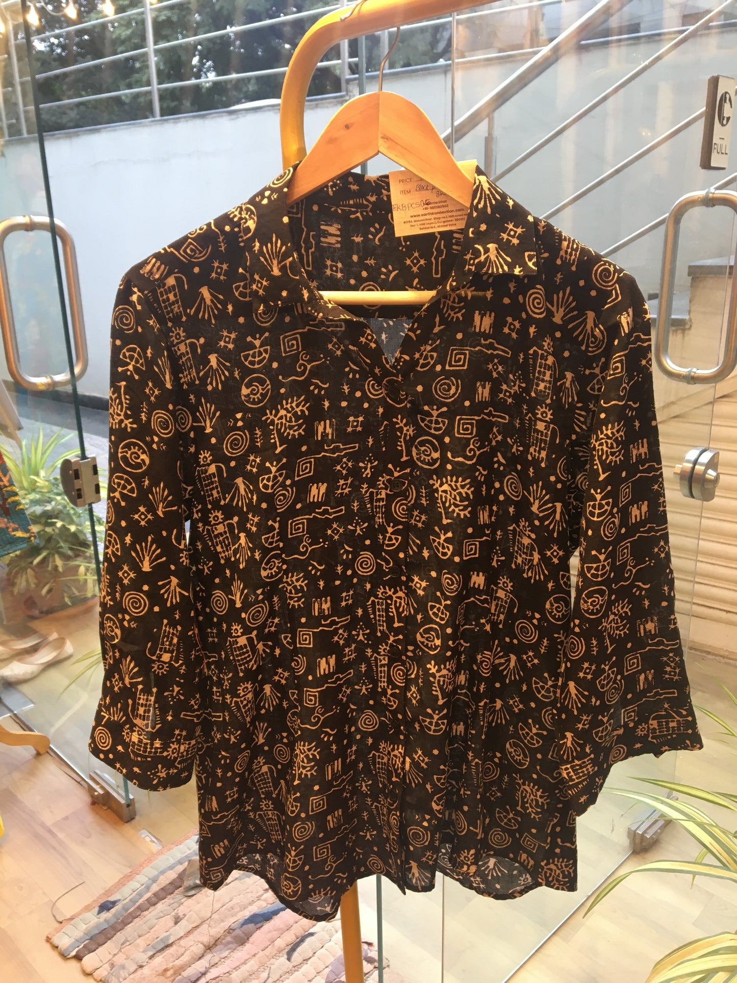 Block printed cotton shirt