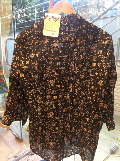 Block printed cotton shirt