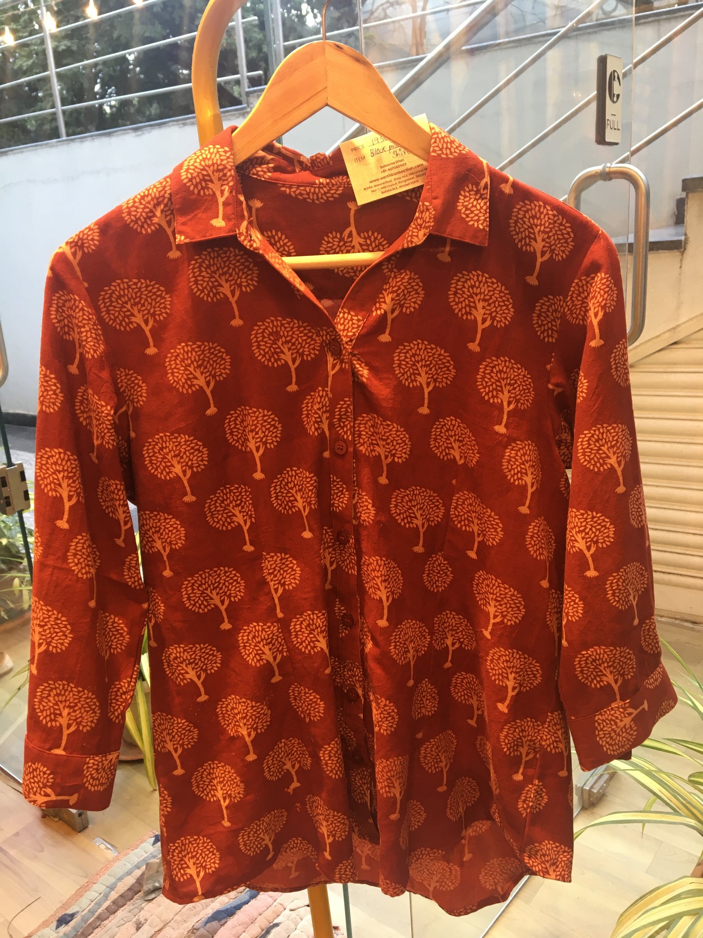 BLOCK PRINTED COTTON SHIRT