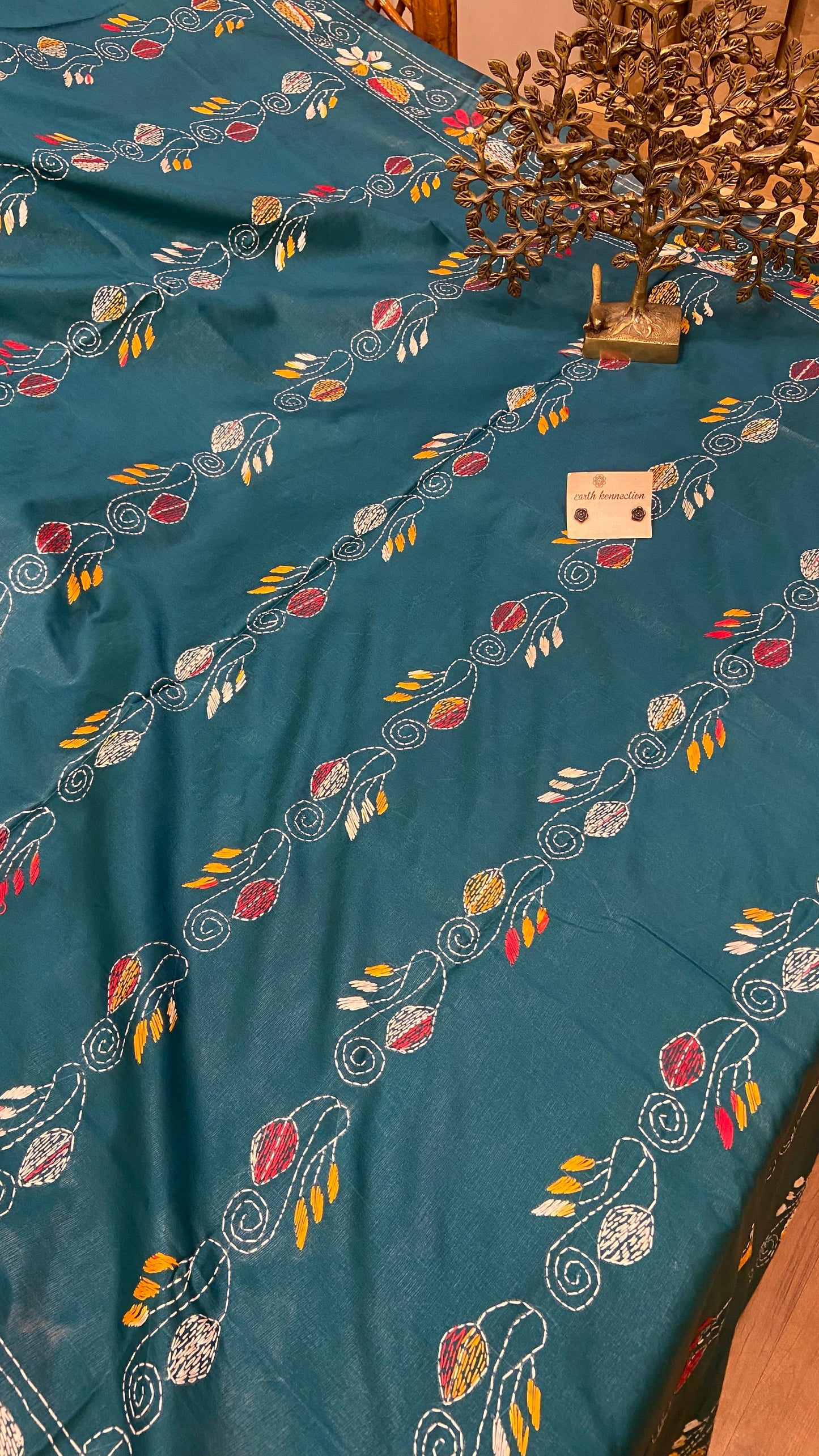 Hand embroidry kantha saree