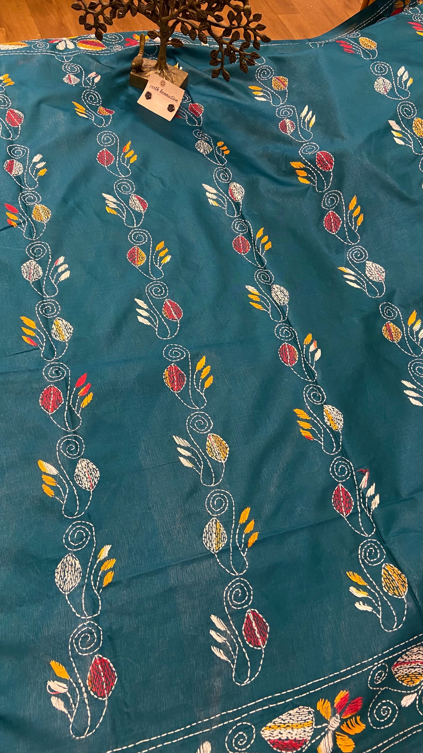 Hand embroidry kantha saree