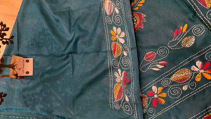 Hand embroidry kantha saree