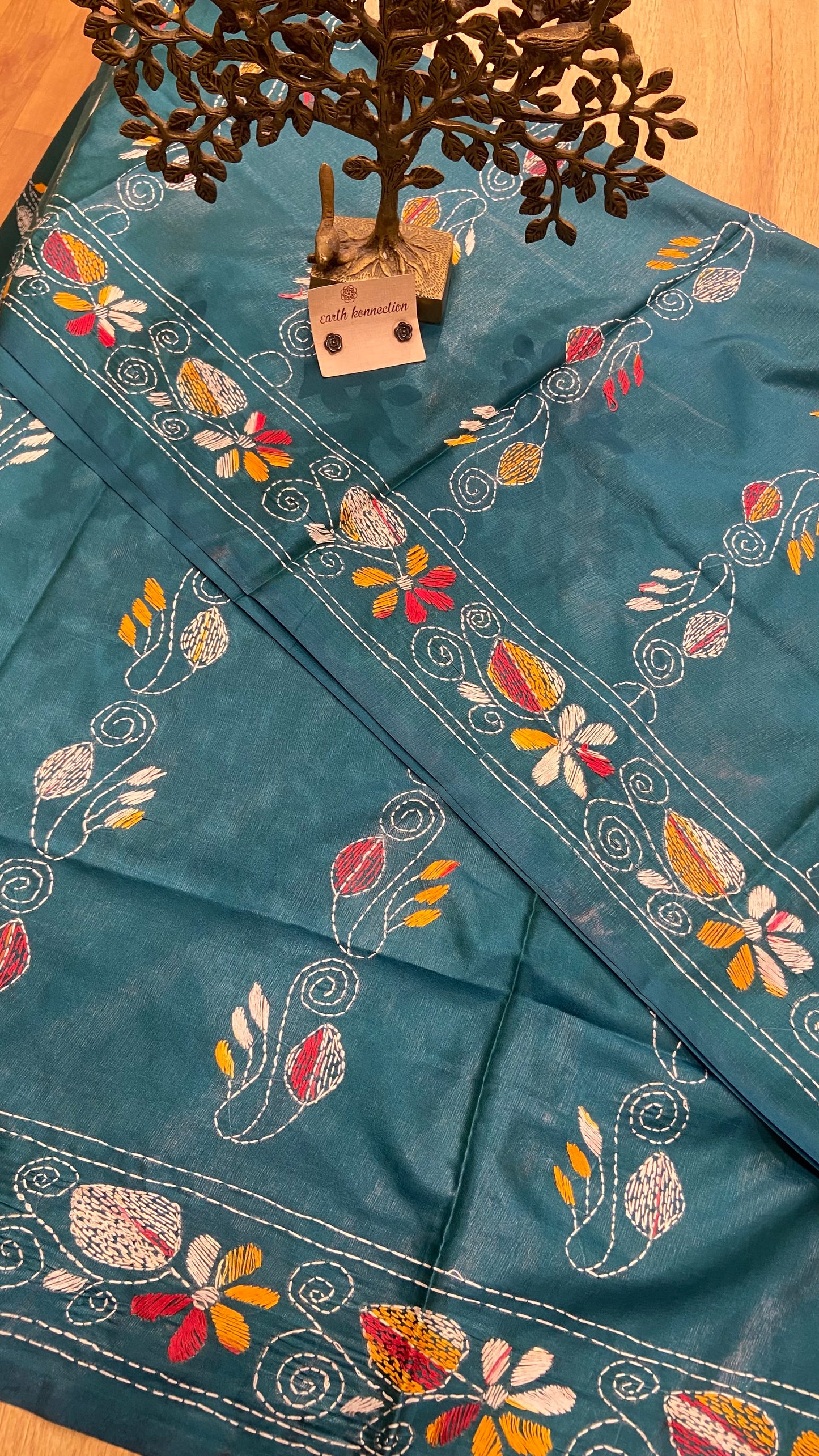 Hand embroidry kantha saree