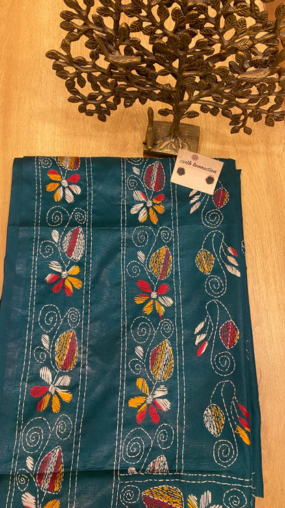 Hand embroidry kantha saree