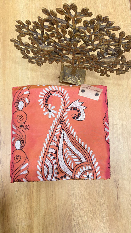 Hand embroidery kantha saree
