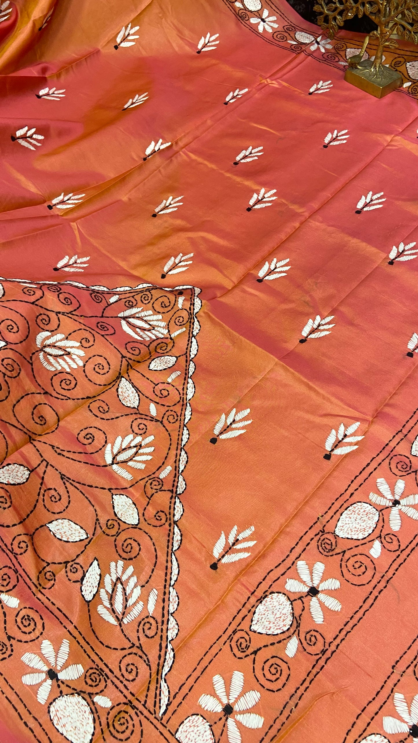 Hand embroidery kantha saree