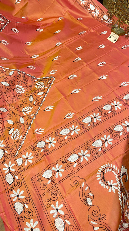 Hand embroidery kantha saree