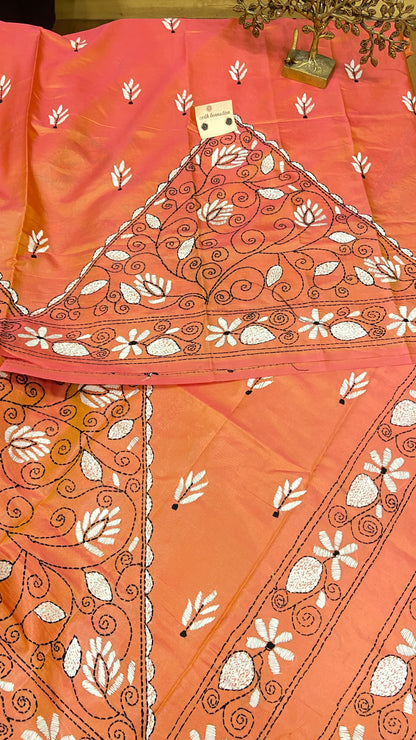 Hand embroidery kantha saree