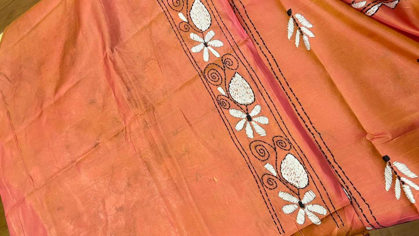 Hand embroidery kantha saree